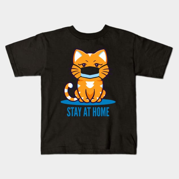 Stay at Home Cat Kids T-Shirt by sufian